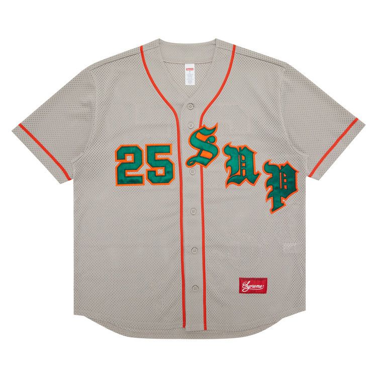 Supreme Old English Baseball Jersey 'Grey'