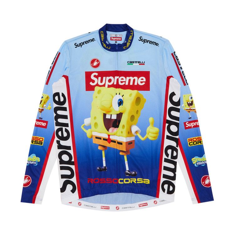 Supreme x Spongebob Squarepants x Castelli Long-Sleeve Cycling Jersey 'Blue'