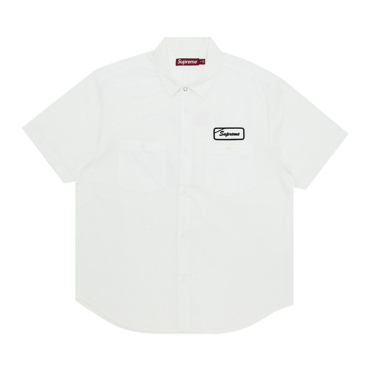 Supreme Bitch Short-Sleeve Work Shirt 'White'