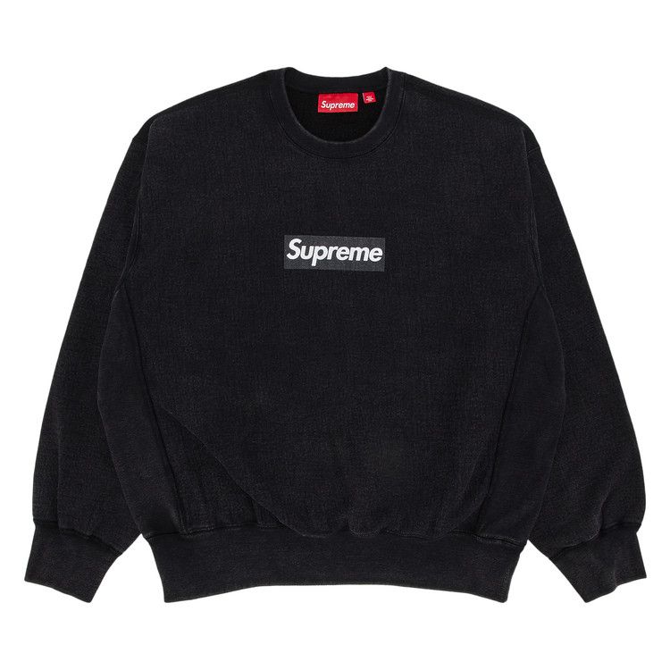 Supreme Washed Box Logo Crewneck 'Black'