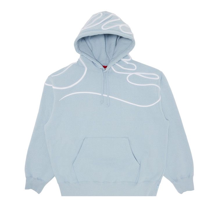 Supreme Shoulder Script Hooded Sweatshirt 'Light Blue'