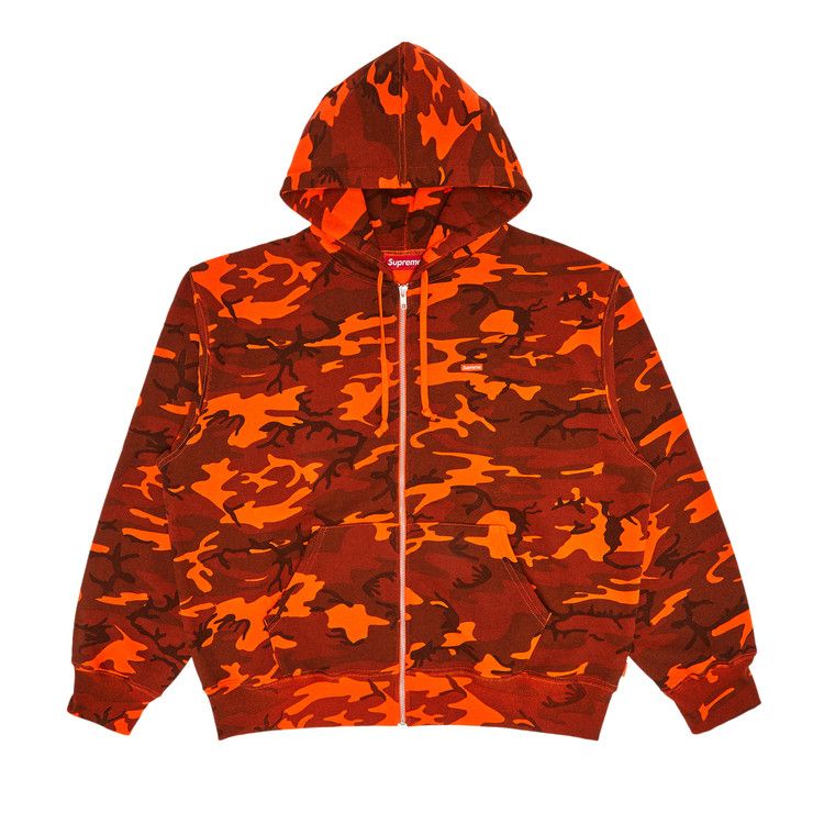 Supreme Small Box Zip Up Hooded Sweatshirt 'Bright Orange Camo'
