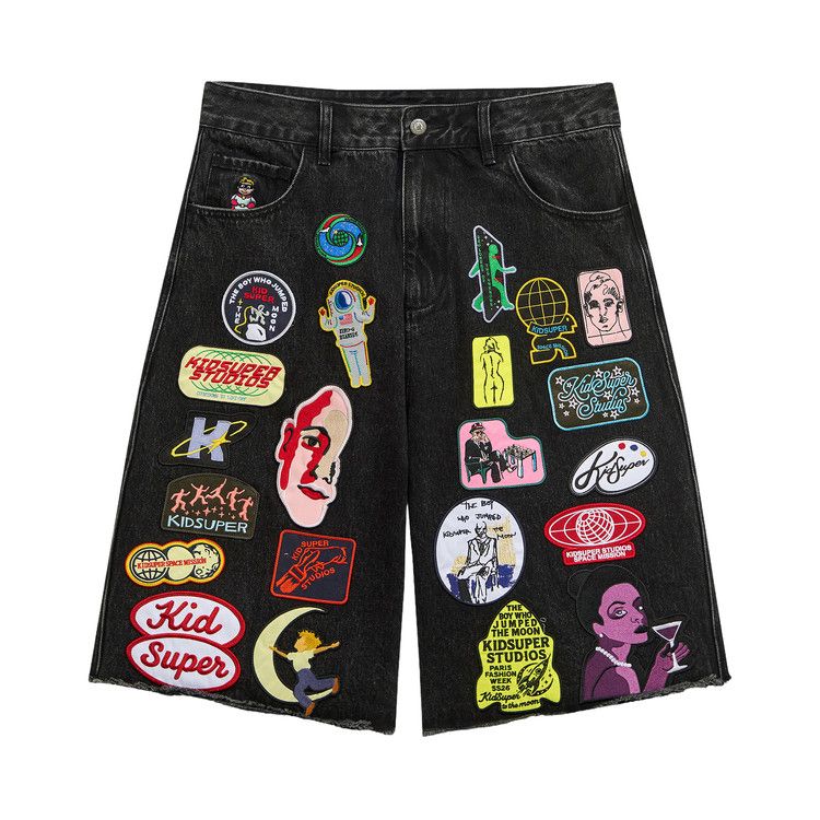 KidSuper Patches Denim Short 'Black'