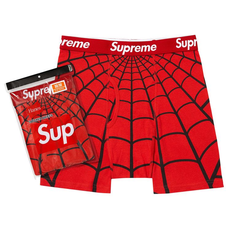 Supreme x Hanes Spider-Man Boxer Briefs (2 Pack) 'Red'