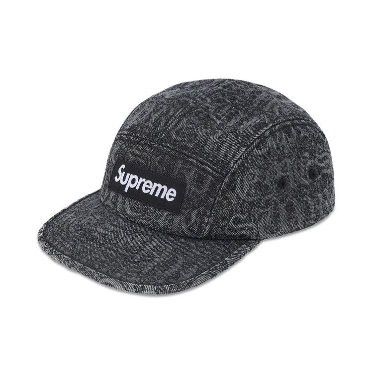 Supreme Stitched Old English Denim Camp Cap 'Black'