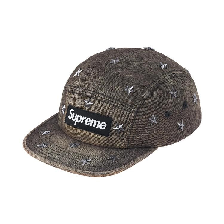 Supreme Stars Studded Denim Camp Cap 'Washed Black'