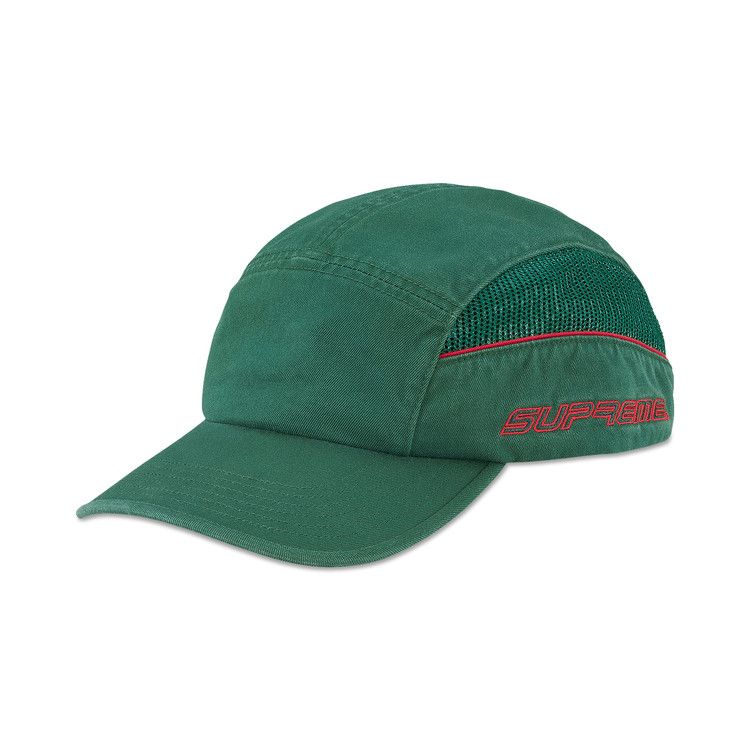 Supreme Side Mesh Piping Camp Cap 'Green'
