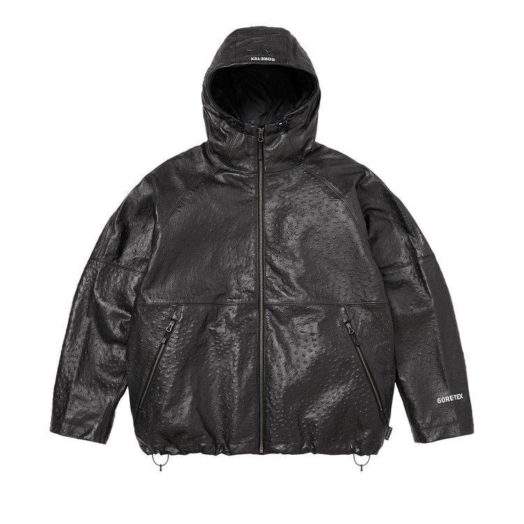 Supreme GORE-TEX Ostrich Embossed Leather Jacket 'Black'