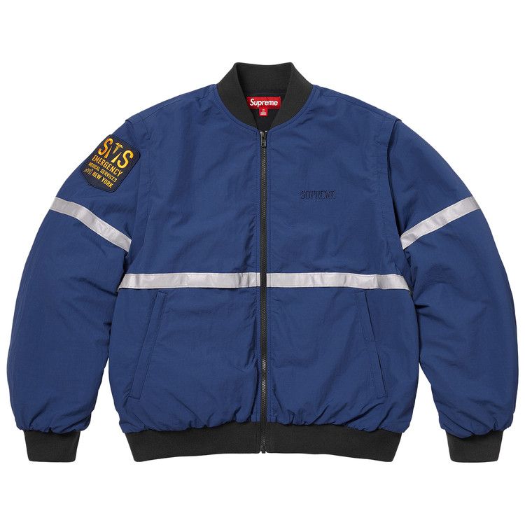 Supreme Zip-Off Sleeve Reflective Stripe Jacket 'Navy'
