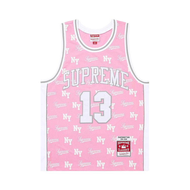 Supreme x Mitchell & Ness Monogram Jersey 'Pink'