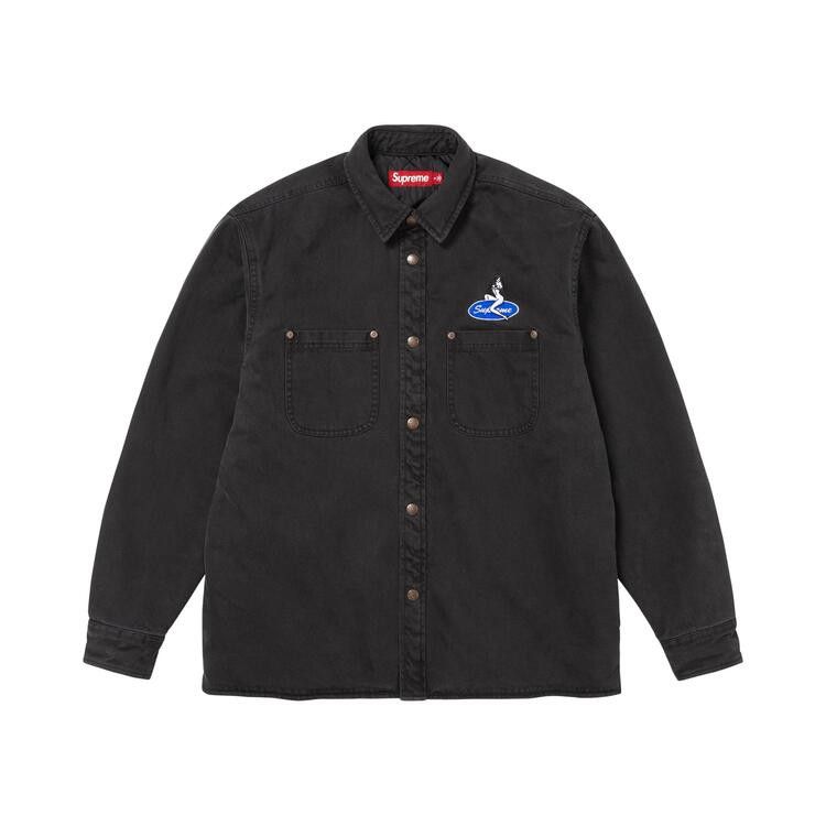 Supreme Quilted Lined Denim Snap Shirt 'Washed Black'