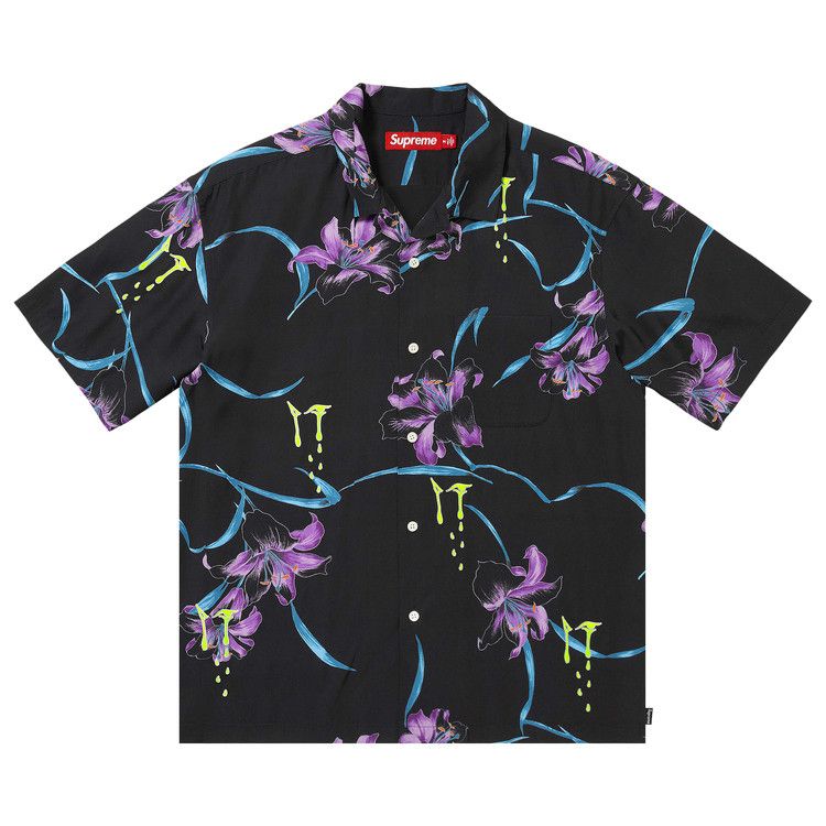 Supreme Aoi Lilies Short-Sleeve Shirt 'Black'