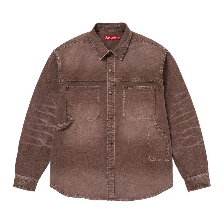 Supreme Worn Snap Painter Shirt 'Brown'