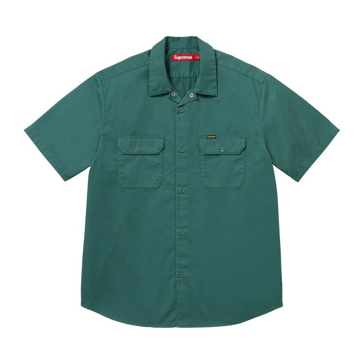 Supreme Ghostface Short-Sleeve Work Shirt 'Work Green'