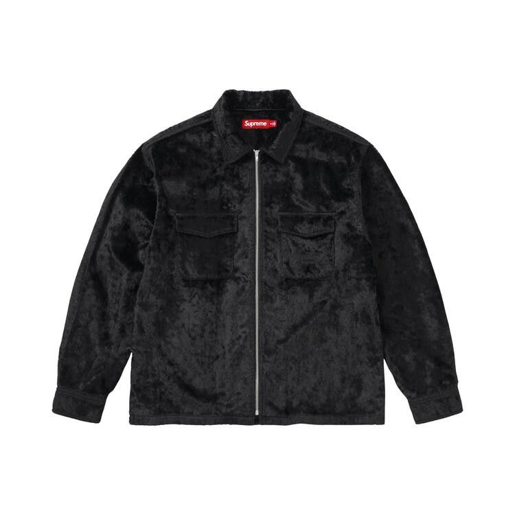 Supreme Faux Fur Zip Up Shirt 'Black'