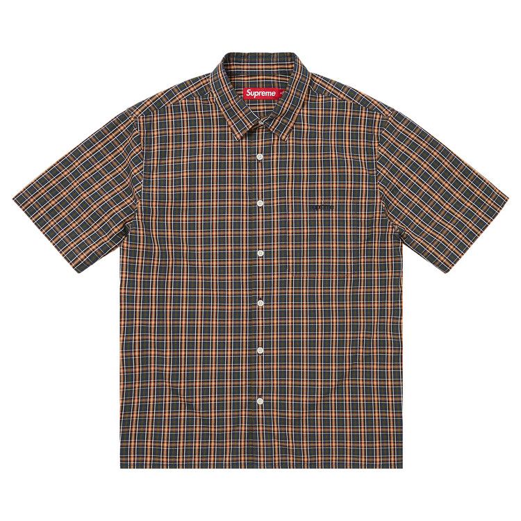 Supreme Mini Plaid Short-Sleeve Shirt 'Navy'
