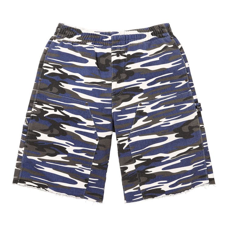 Supreme Double Knee Painter Sweatshort 'Blue Camo'