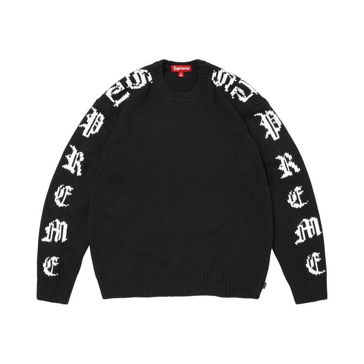 Supreme Old English Sleeves Sweater 'Black'