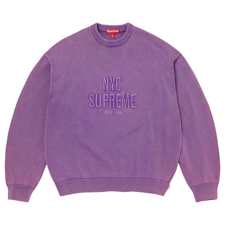 Supreme Overdyed Raised Sweater 'Purple'