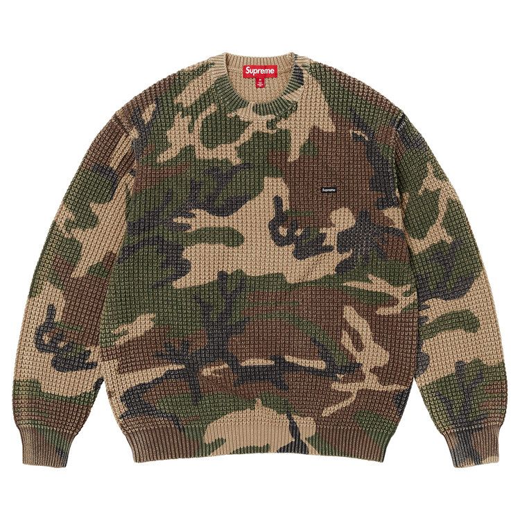 Supreme Washed Small Box Waffle Sweater 'Woodland Camo'