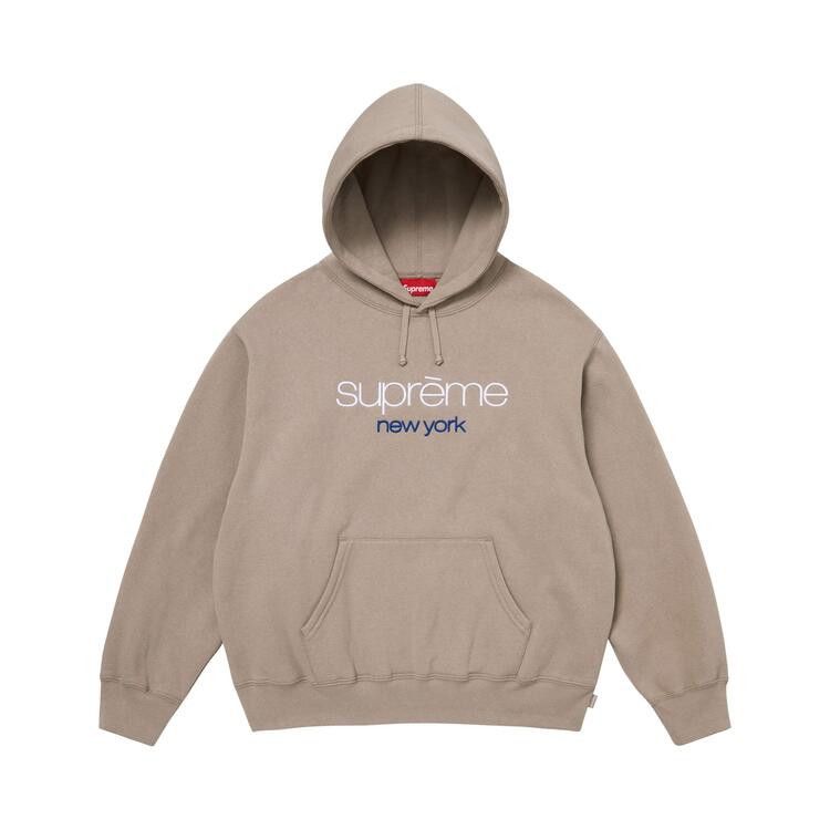 Supreme Classic Logo Hooded Sweatshirt 'Taupe'