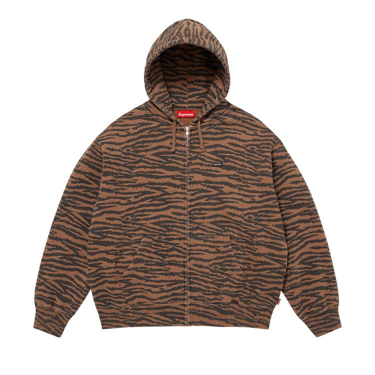 Supreme Small Box Zip Up Hooded Sweatshirt 'Tiger'