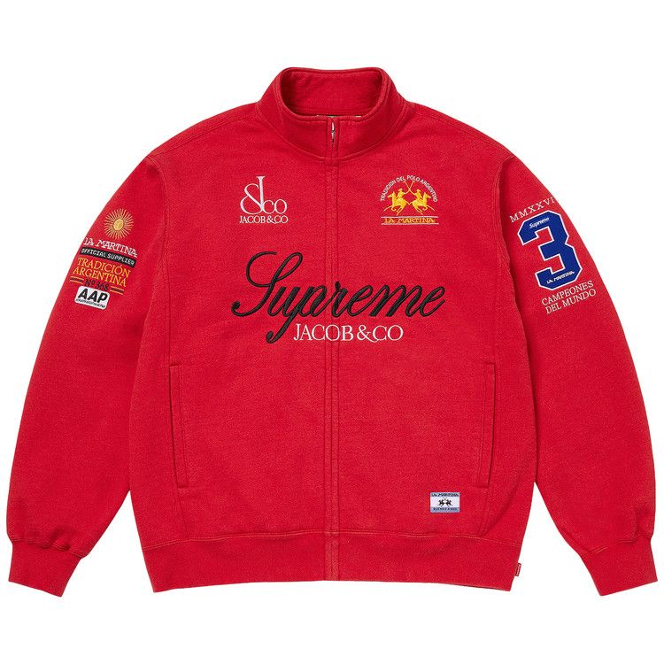Supreme x La Martina x Jacob & Co Zip Up Sweatshirt 'Red'