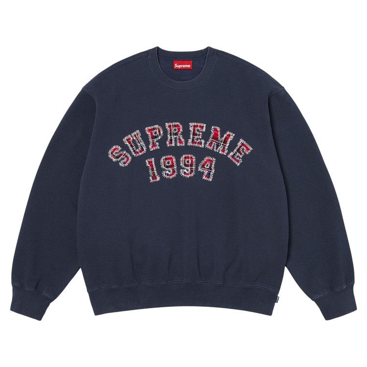 Supreme Plaid Arc Crewneck 'Navy'