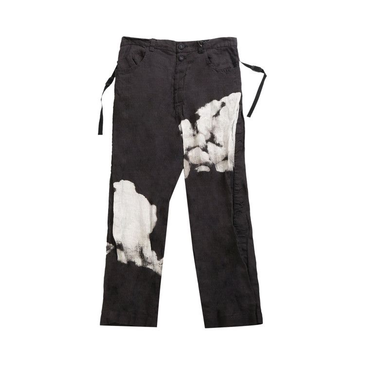 Undercover Printed Linen Trousers 'Black Base'
