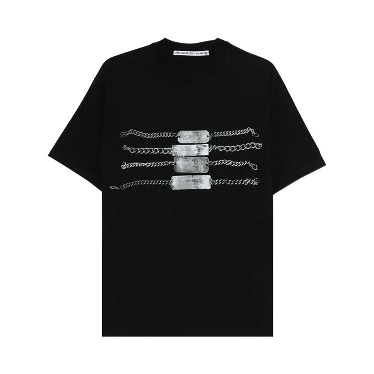 Alexander Wang Short-Sleeve Tee with Chain Graphic 'Black'