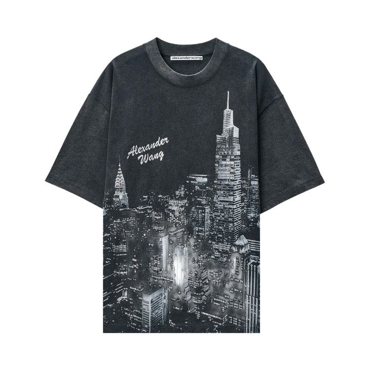 Alexander Wang Allover Hotfix Graphic Short-Sleeve T-Shirt 'Washed Black'