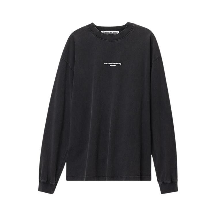 Alexander Wang Logo Print Long-Sleeve Tee 'Washed Black'