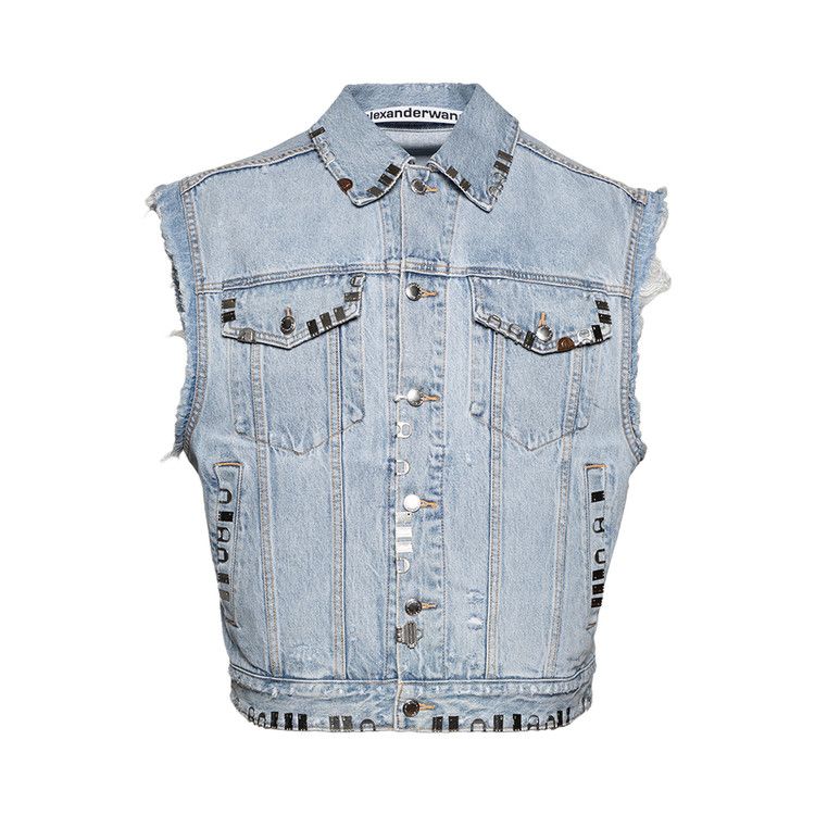 Alexander Wang Distressed Oversized Vest 'Light Powder Blue'