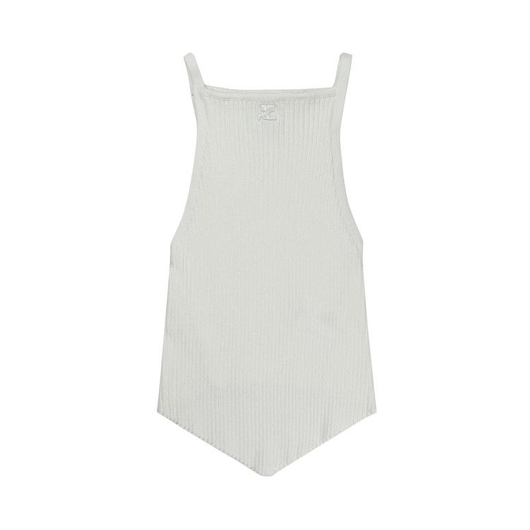 Courrèges Signature Pointy Rib Knit Top 'Heritage White'