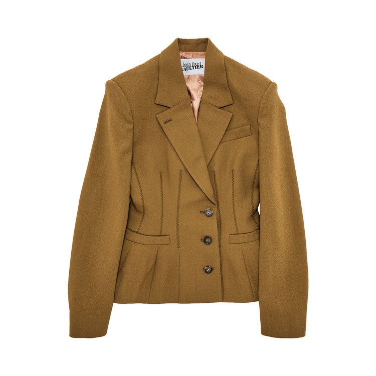Jean Paul Gaultier Tailoring Wool Basque Jacket 'Olive Green'