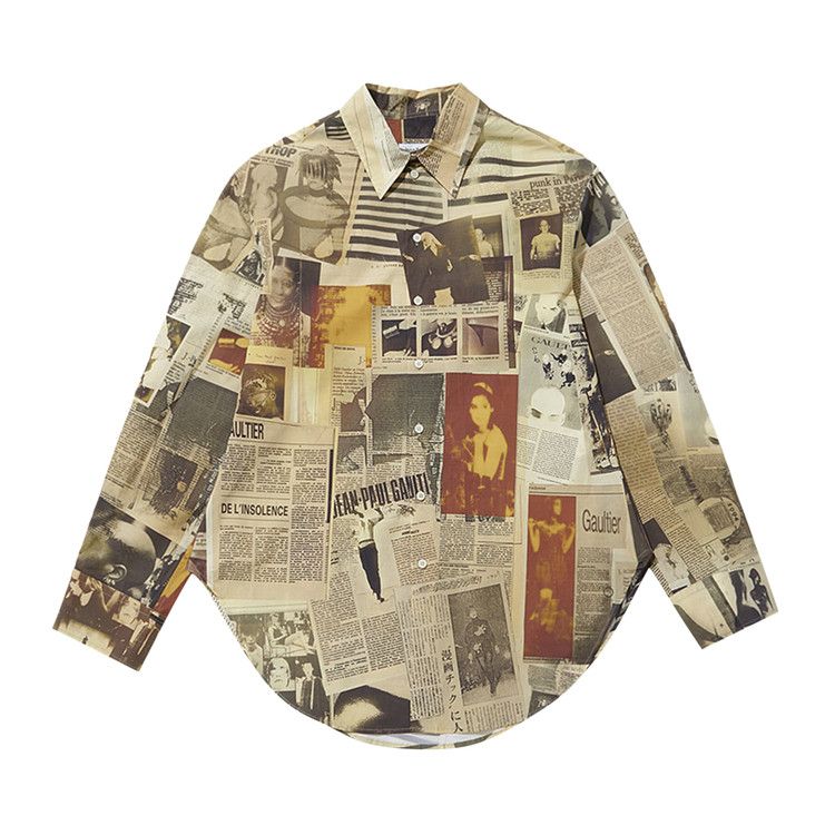 Jean Paul Gaultier Shirt Printed Journal 'Ecru/Light Grey/Red'
