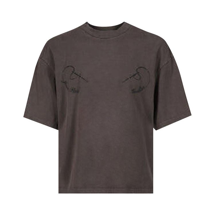 Jean Paul Gaultier Cotton Oversized Tee Embroidered Needles Jean Paul Gaultier 'Dark Grey'
