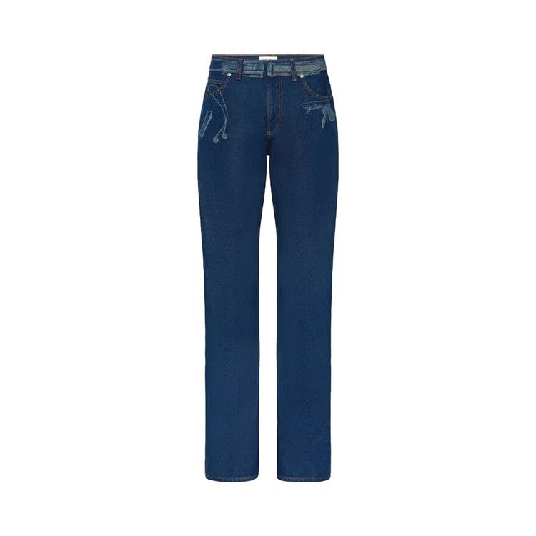 Jean Paul Gaultier Jeans With Trompe L'Oeil Print 'Vintage Blue'
