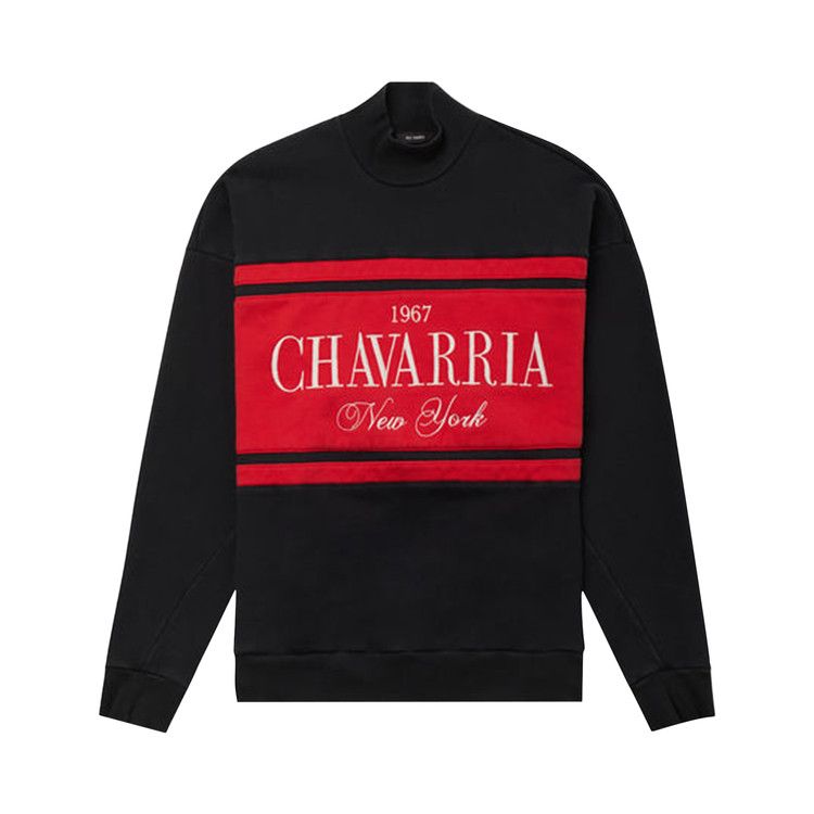 Willy Chavarria Stripe Gilroy Crewneck 'Black'