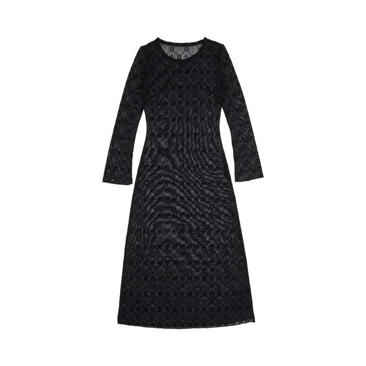 Marine Serre Moonogram Mesh Flock Tube Dress 'Black'