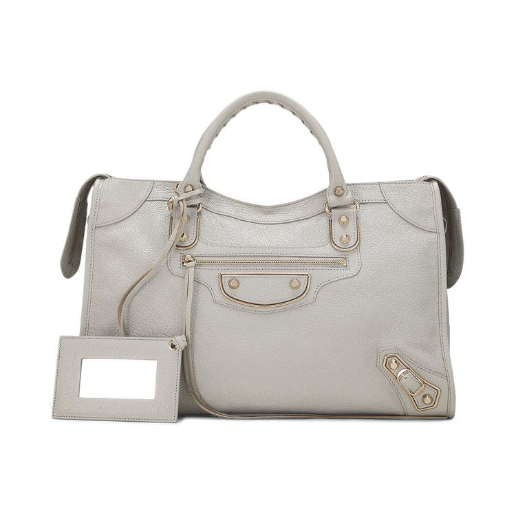 Wgaca Balenciaga Chevre Leather Classic Metallic Edge Mini City Bag 'Grey'