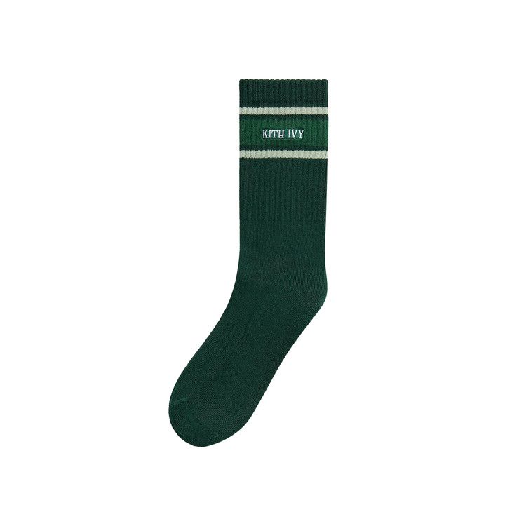 Kith Ivy For Wilson Stripe Logo Crew Socks 'Ivy Green'