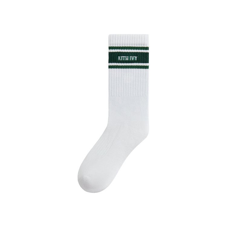 Kith Ivy For Wilson Stripe Logo Crew Socks 'White'
