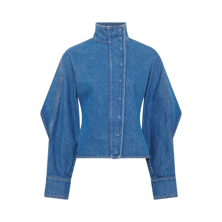 Marine Serre Moon Laser Wash Denim Long-Sleeve Shirt 'Blue'