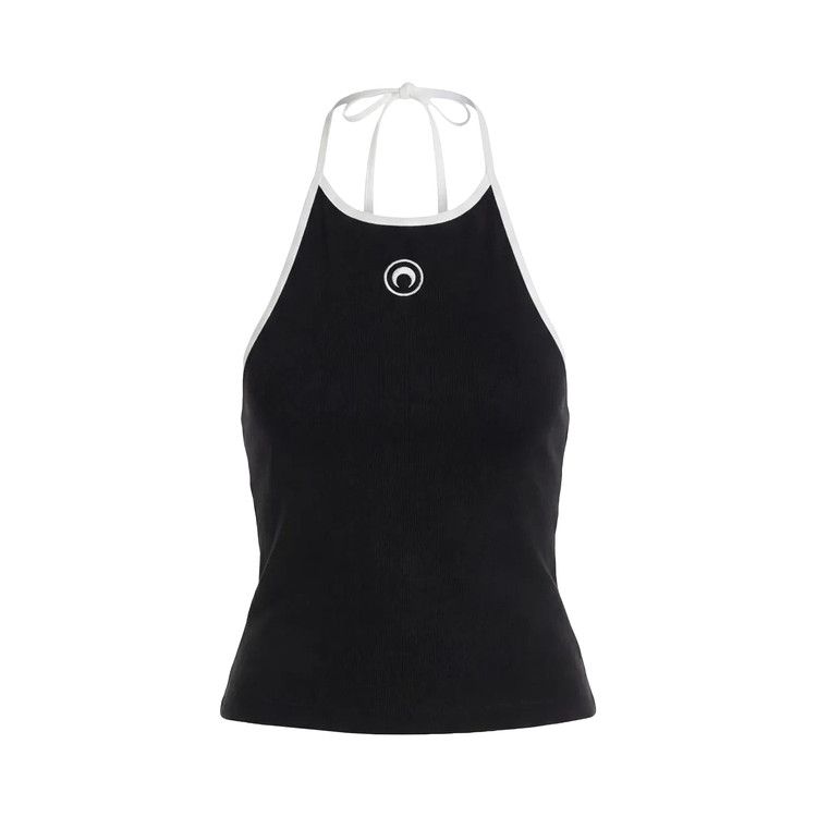 Marine Serre Moon Logo Bicolor Jersey Tank Top 'Black/White'