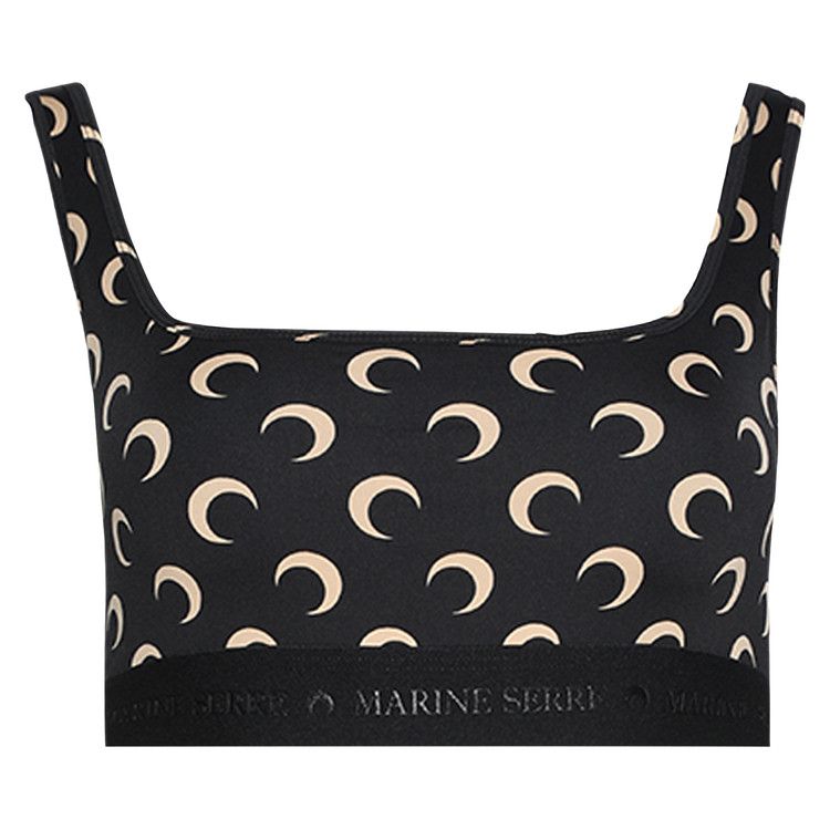 Marine Serre Moon Printed Jersey Sports Bra 'Inverse Tan'