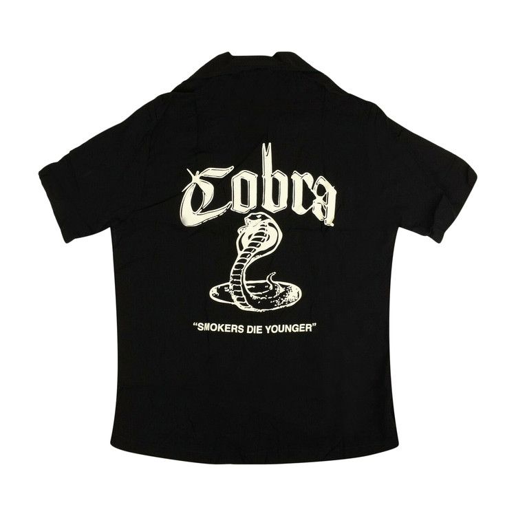 Rhude Short-Sleeve Cobra Button Down Shirt 'Black'