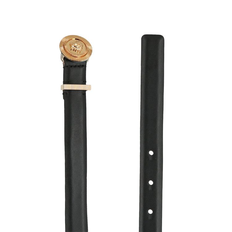 Versace Medusa Biggie Thin Leather Belt 'Black/Gold'