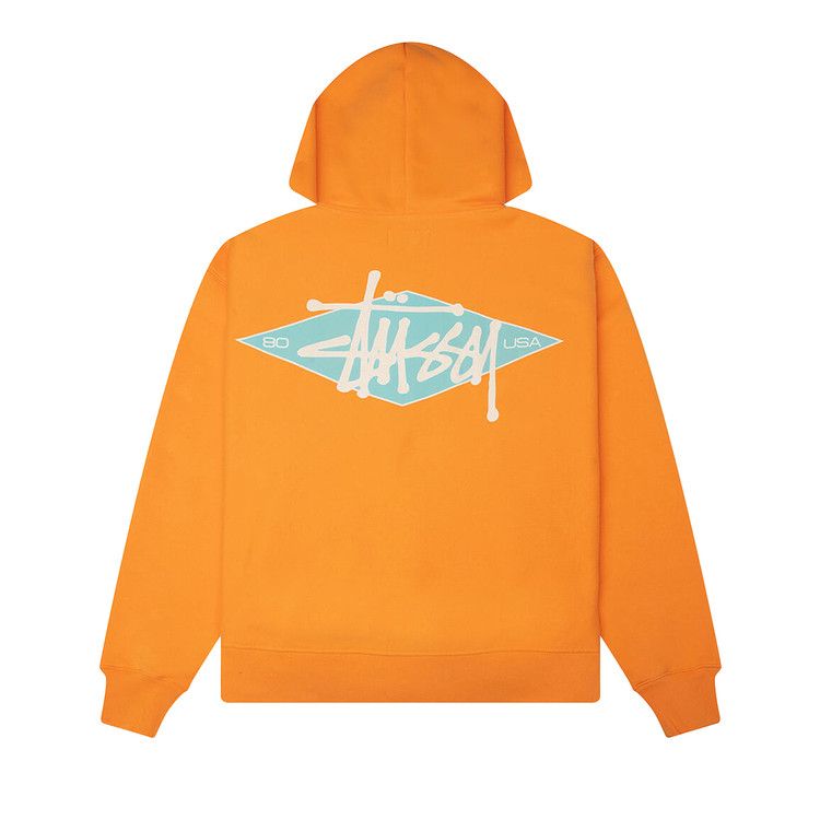 Stussy Basic Diamond Zip Hoodie 'Tangerine'