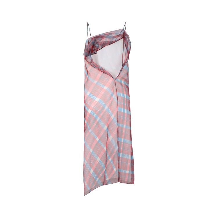 Ferragamo Plaid Asymmetrical Dress 'Pink'